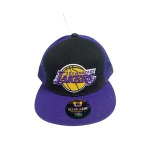 Los Angeles Lakers Snapback Adjustable Cap Hat Black Purple Ultra Game NBA NWT